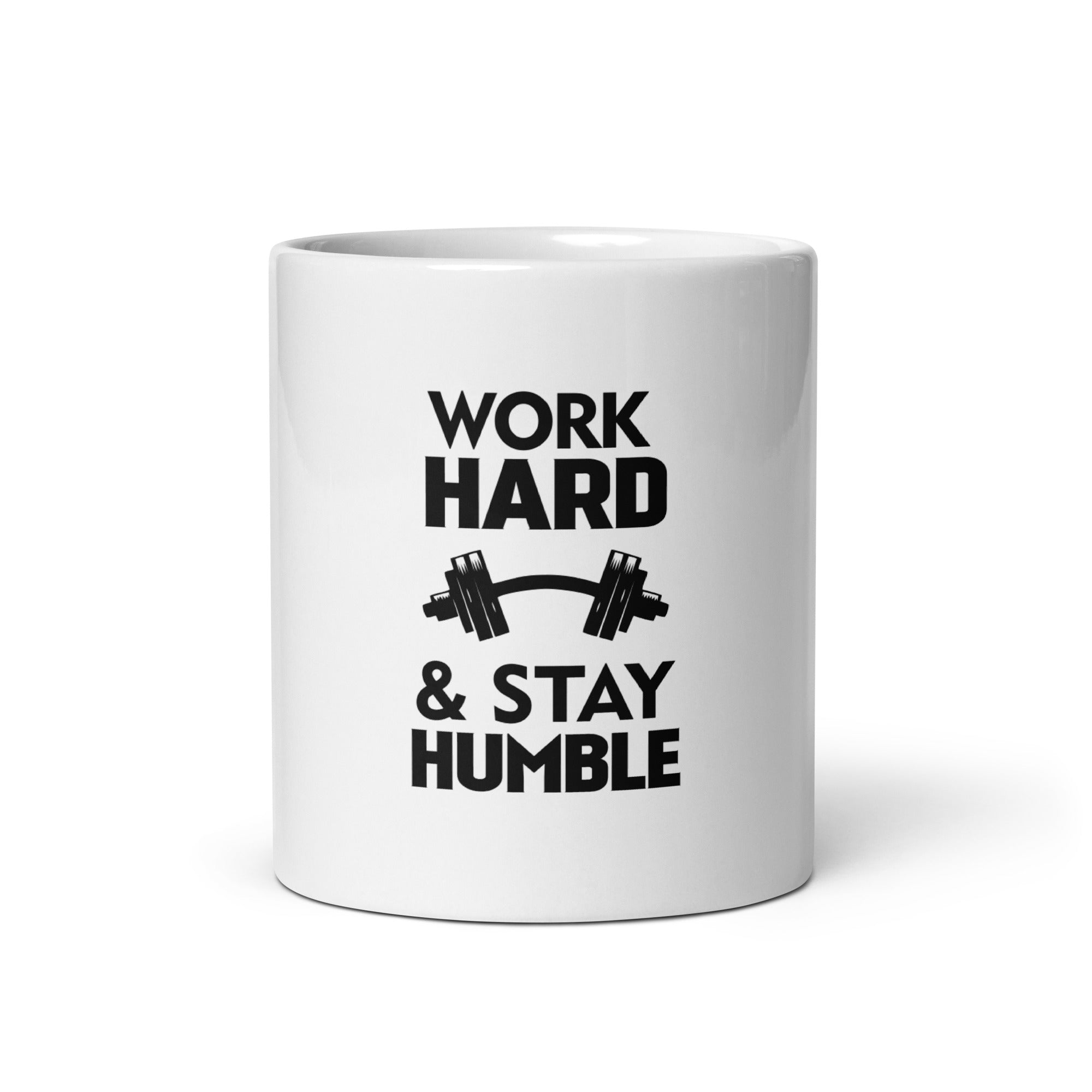 WORK HARD & STAY HUMBLE - White glossy mug