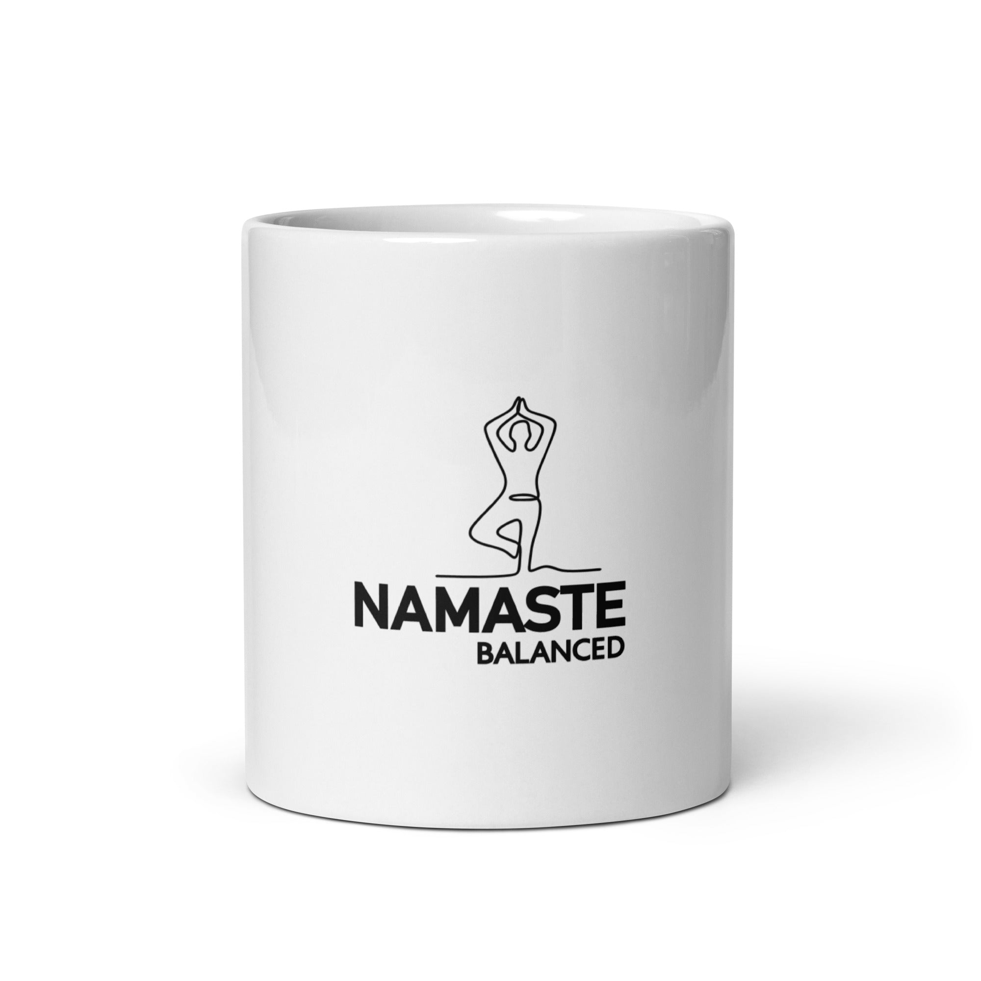 NAMASTE BALANCED - White glossy mug