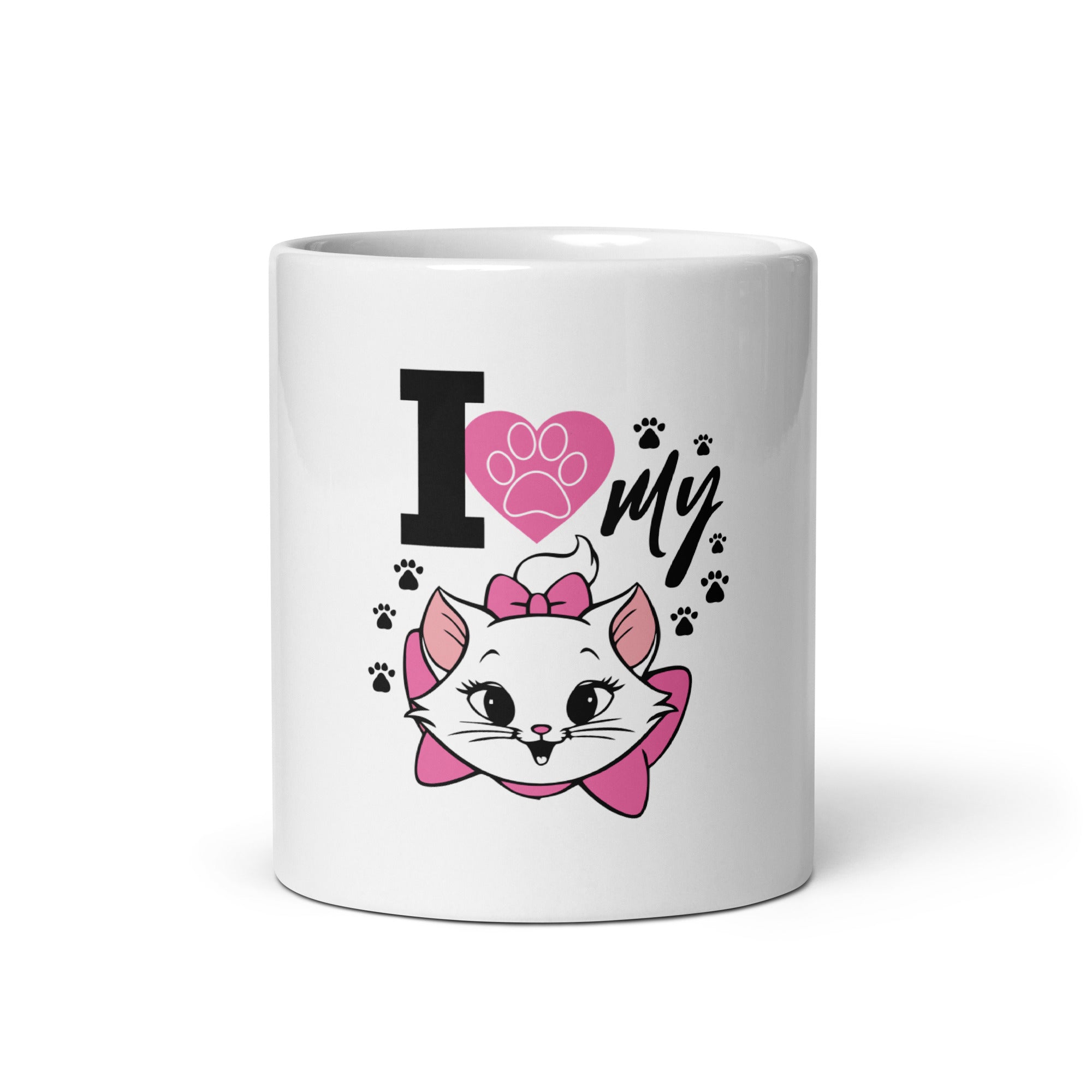 I LOVE MY CAT - White glossy mug