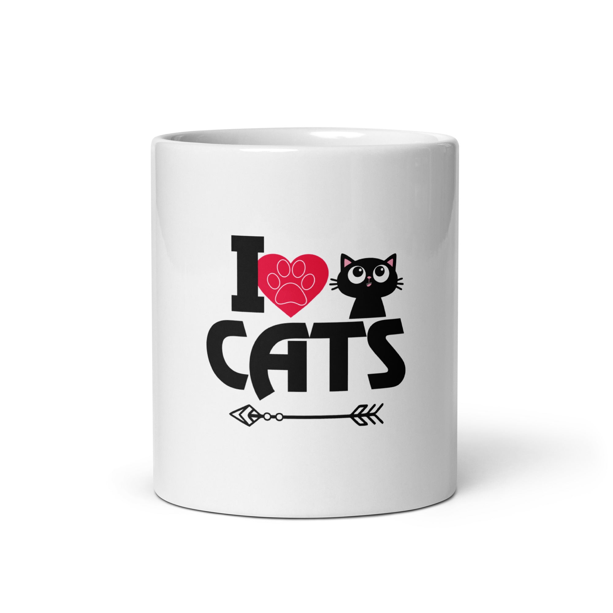 I LOVE CATS - White glossy mug