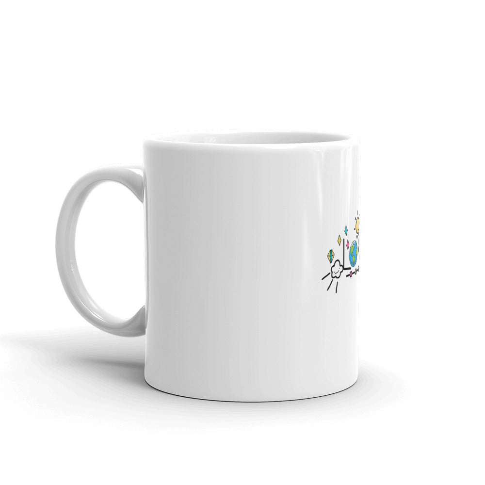 LOVE EARTH - White glossy mug