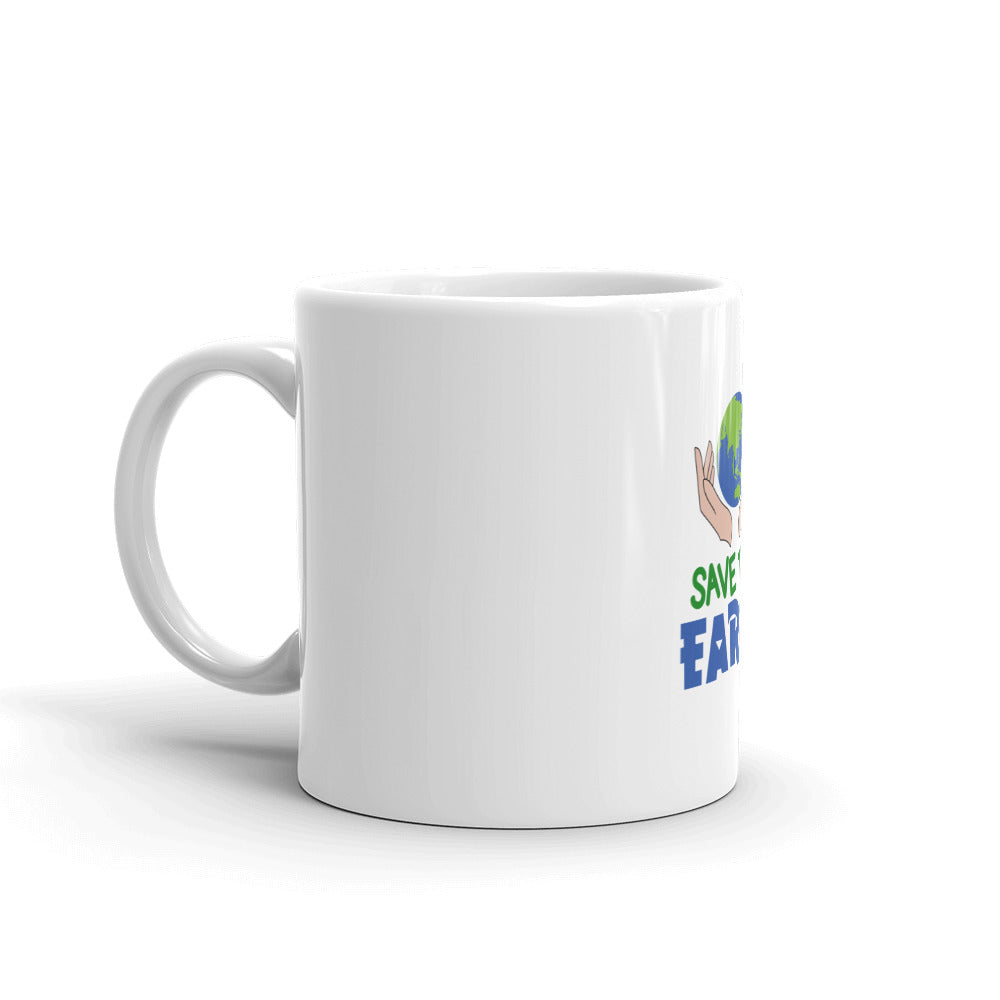 SAVE THE EARTH - White glossy mug