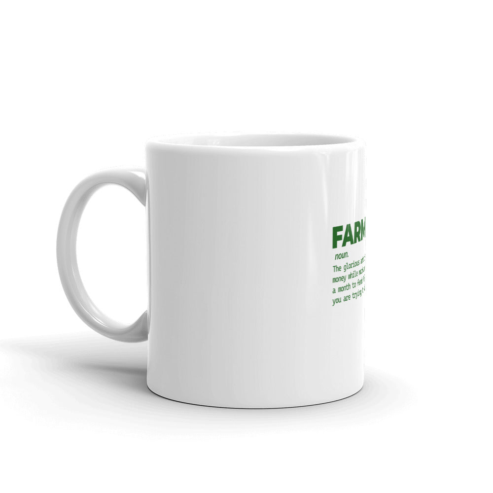 FARMING - White glossy mug