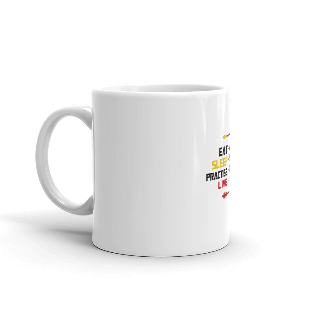 EAT-ARCHERY... - White glossy mug