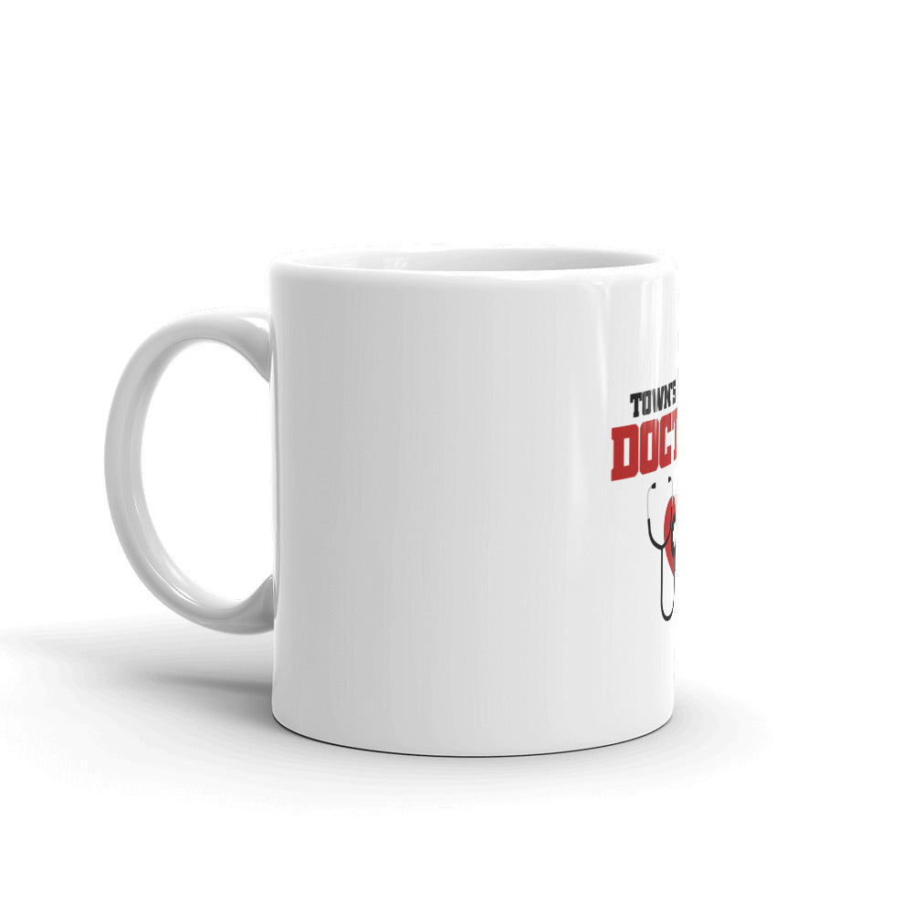 TOWN'S ONLY DOCTOR - White glossy mug