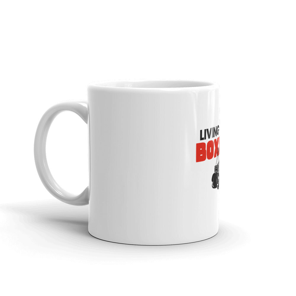 LIVING FOR BOXING - White glossy mug