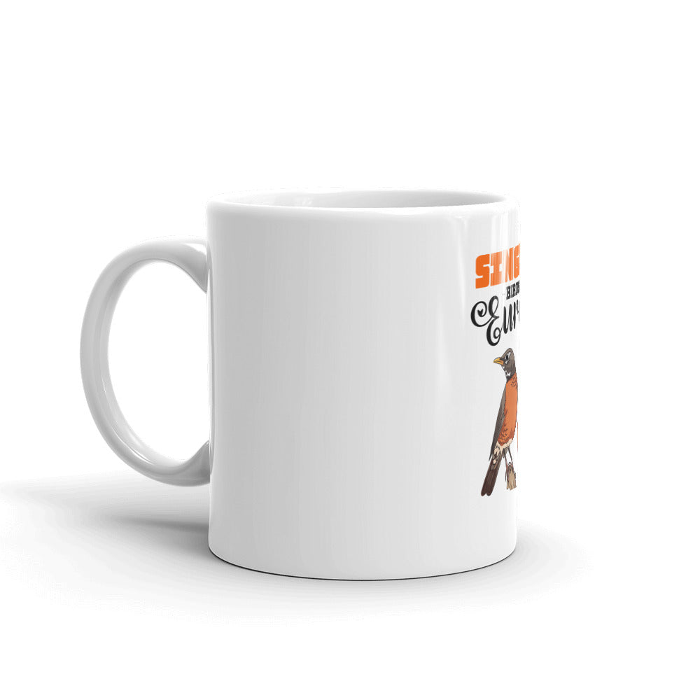 SINGING BIRDS OF EUROPE - White glossy mug