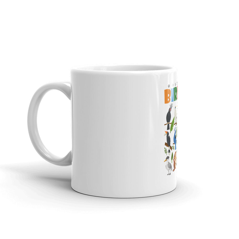 GOLDEN BIRDS - White glossy mug