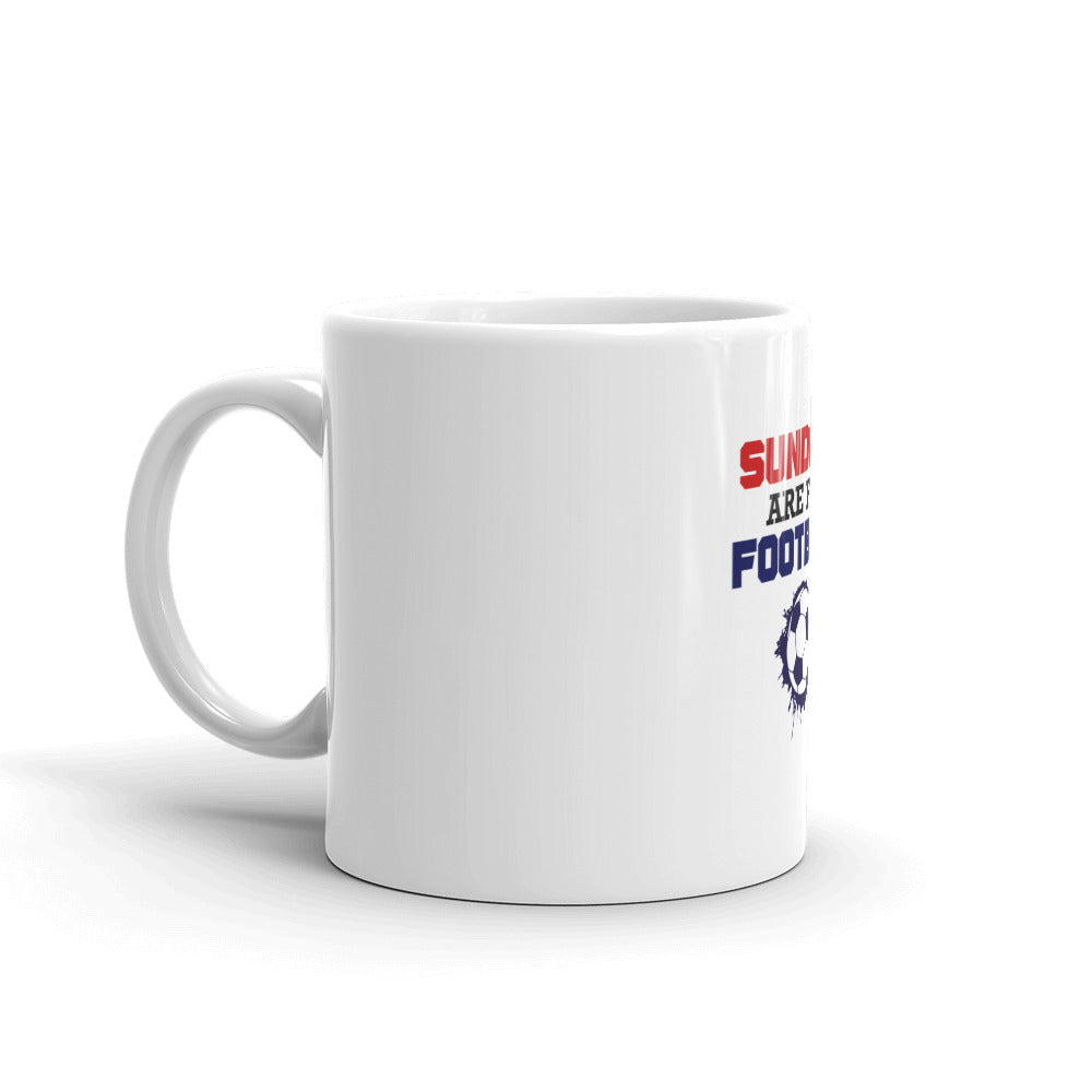 SUNDAYS ARE FOR FOOTBALL - White glossy mug