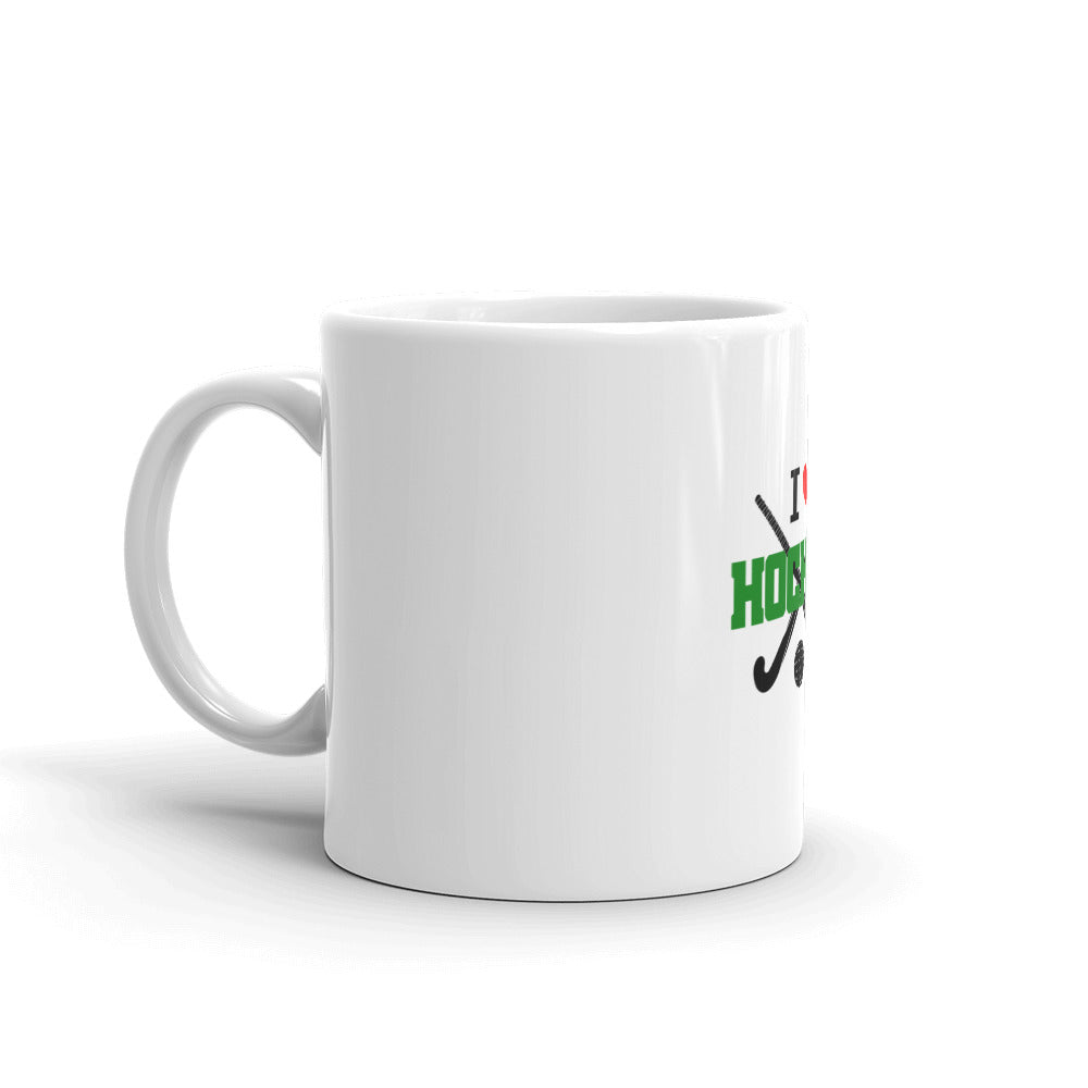 I LOVE HOCKEY - White glossy mug