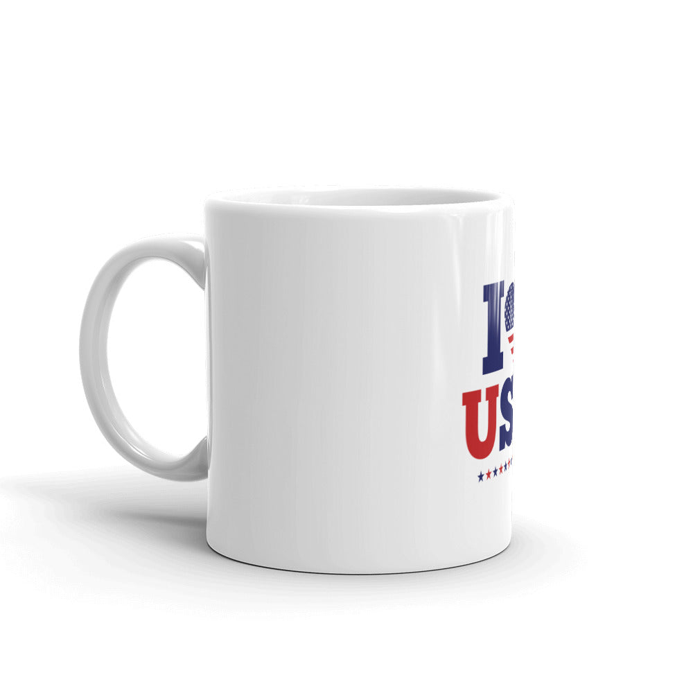 I LOVE USA - White glossy mug