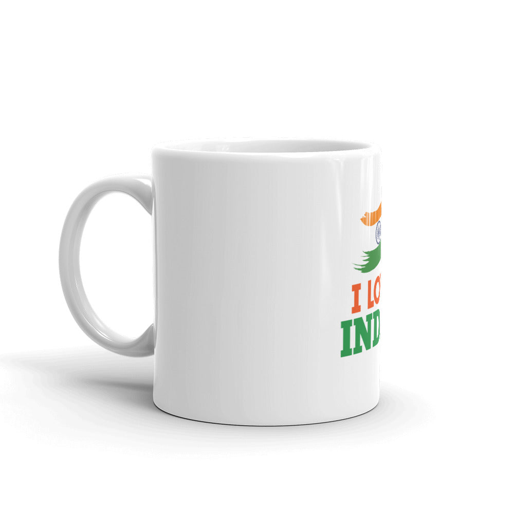 I LOVE INDIA - White glossy mug
