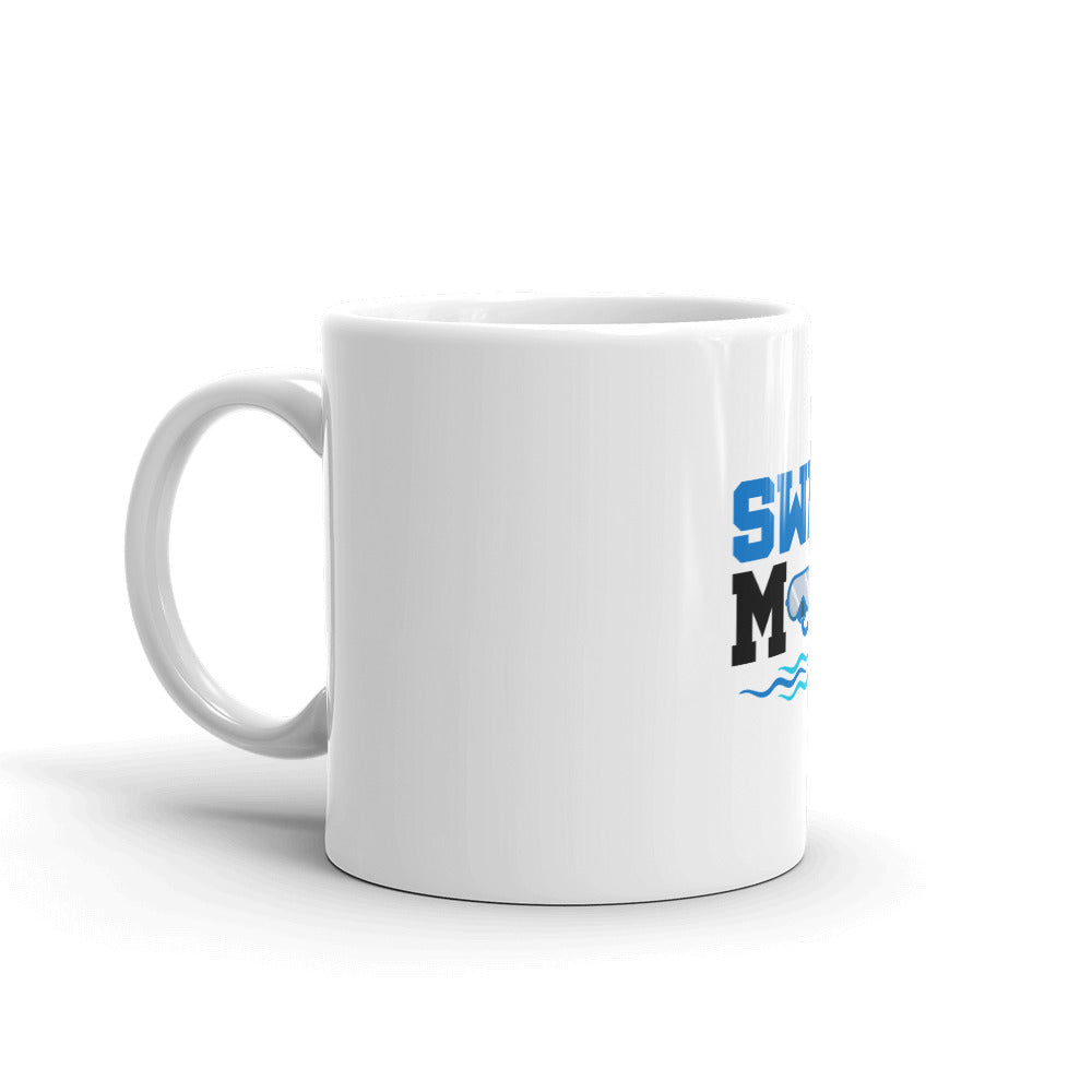 SWIM MOM - White glossy mug