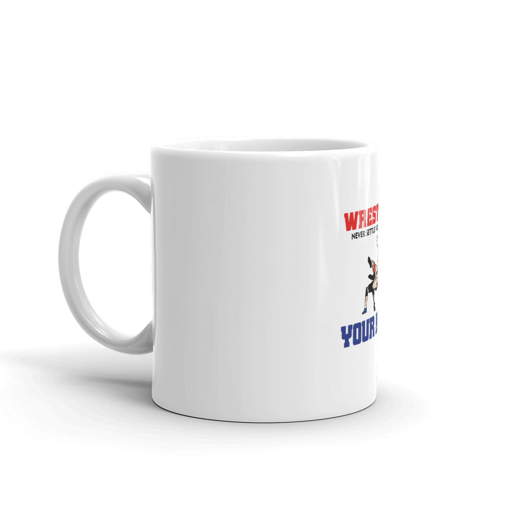 WRESTLING - White glossy mug