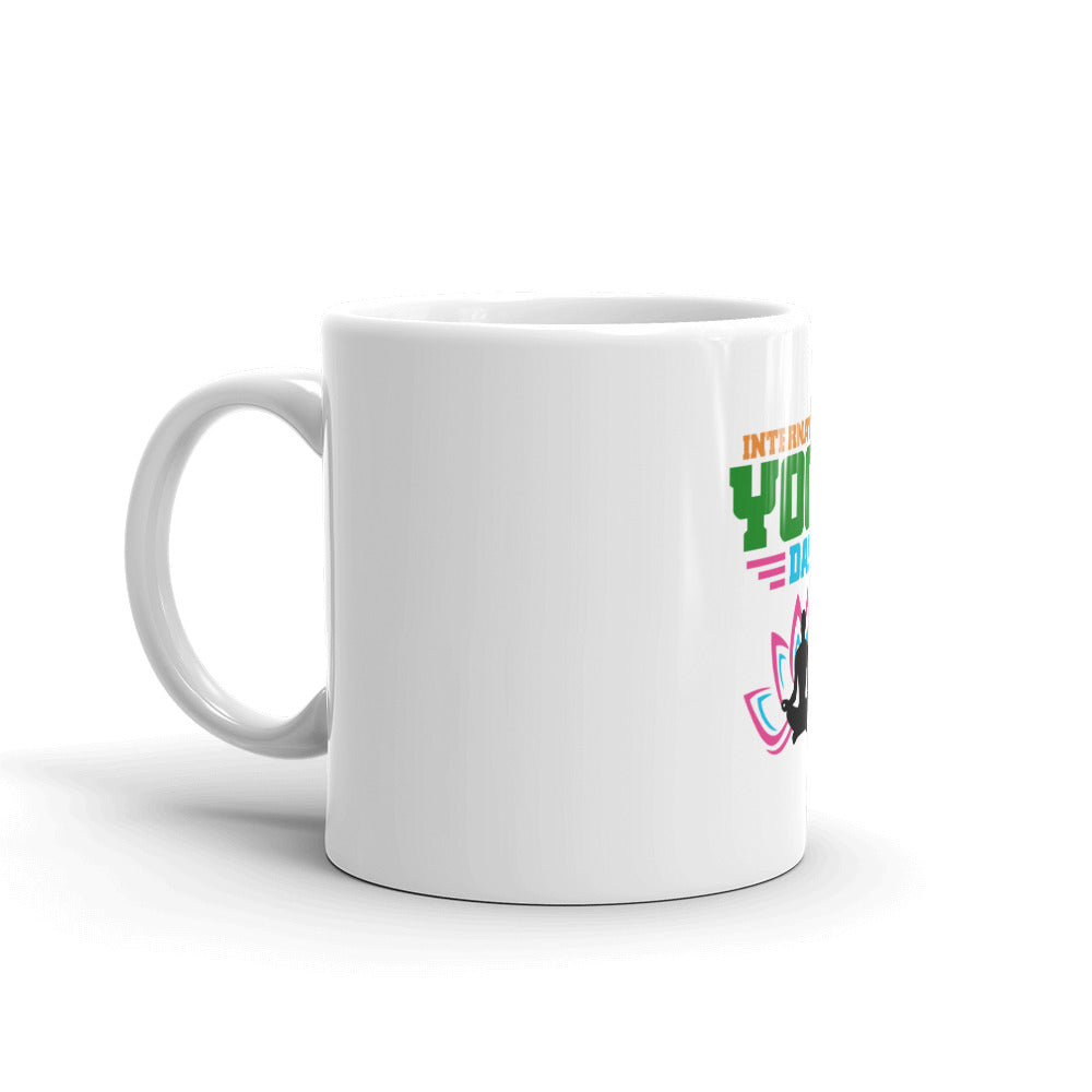 INTERNATIONAL YOGA DAY - White glossy mug