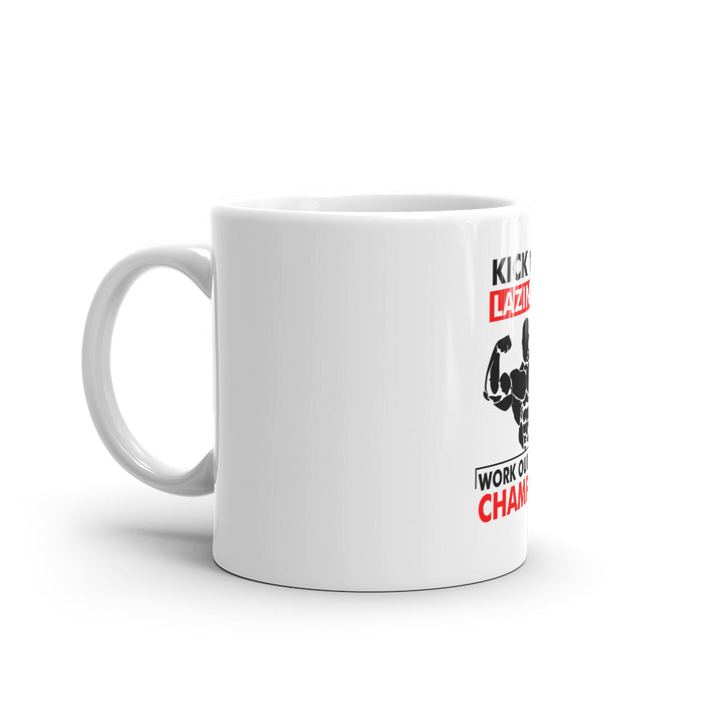 KICK OFF LAZINESS - White glossy mug