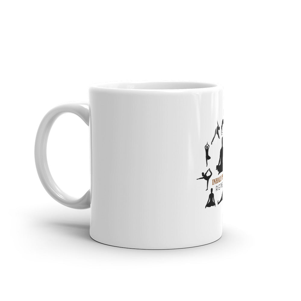 INHALE EXHALE REPEAT - White glossy mug
