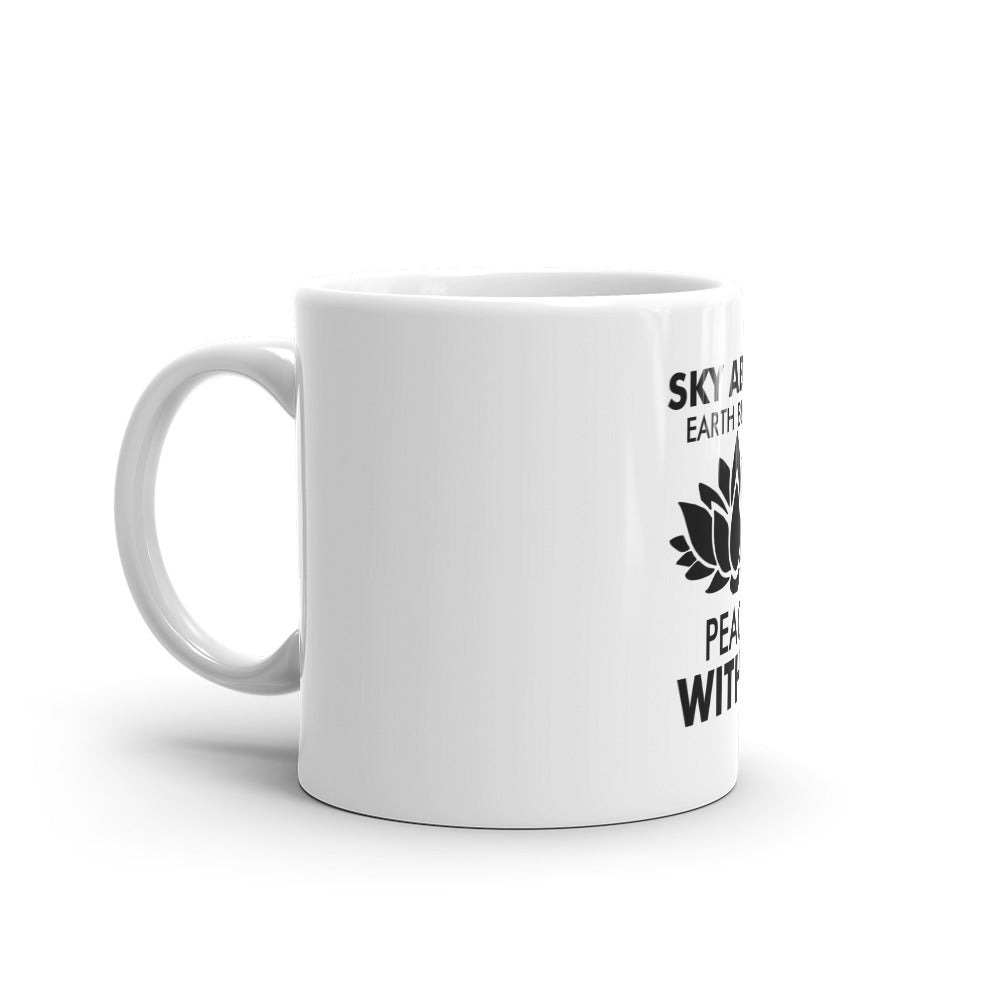 SKY ABOVE EARTH BELOW - White glossy mug