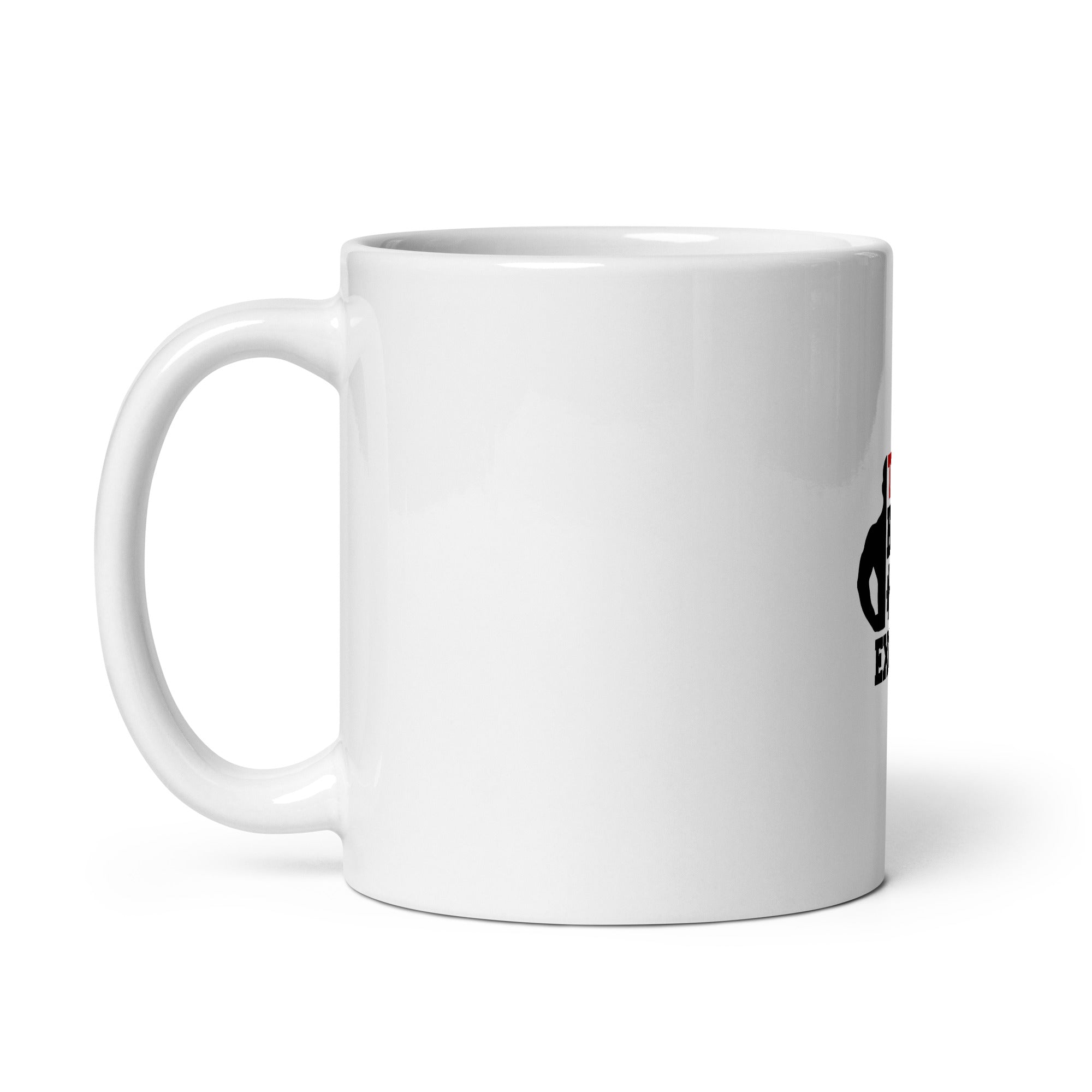 TRAIN HARD NO EXCUSES - White glossy mug