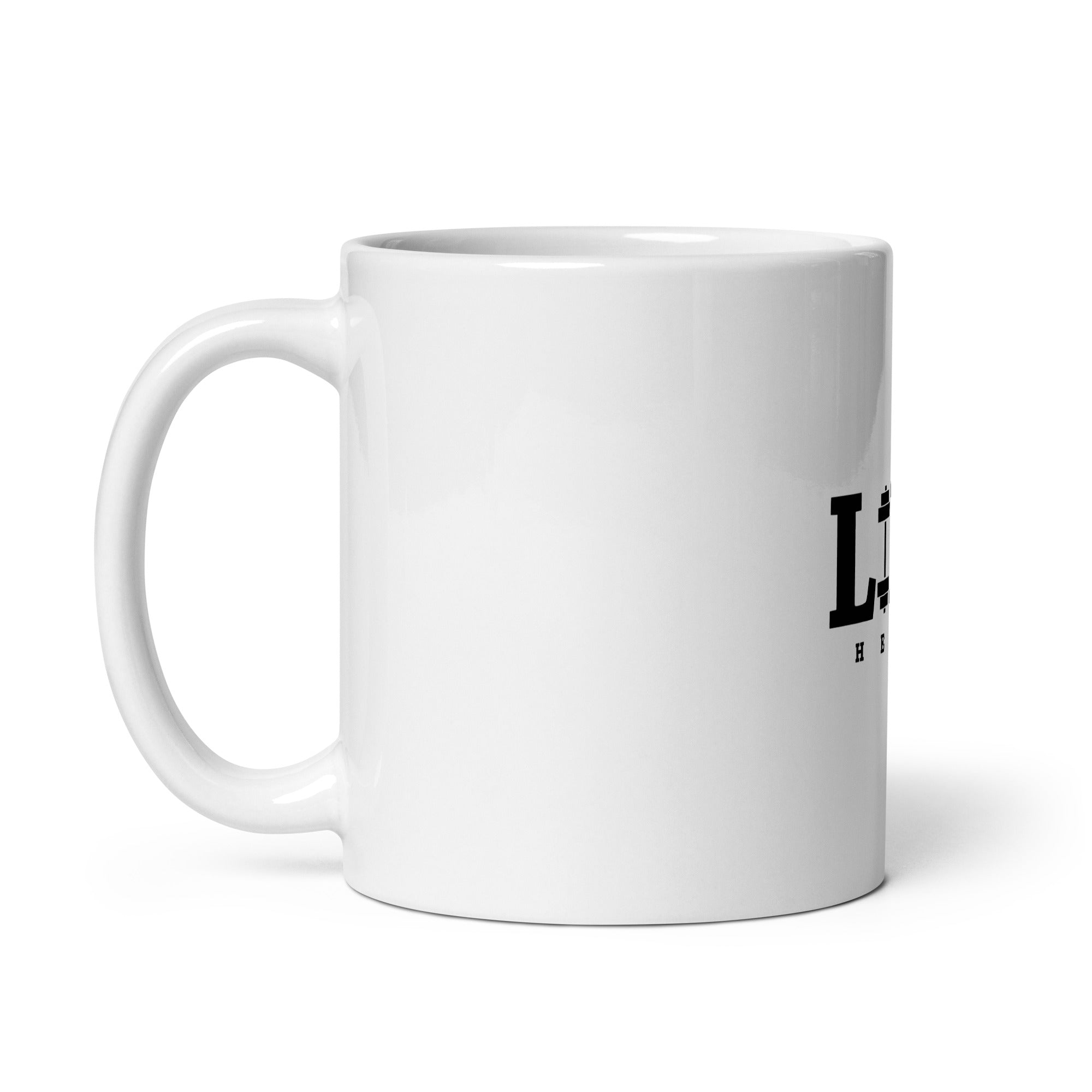 LIFT HEAVY - White glossy mug