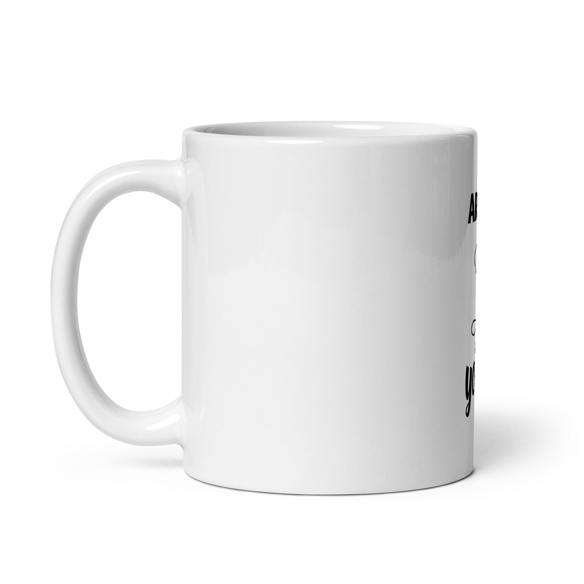 ARISE WITH YOGA - White glossy mug