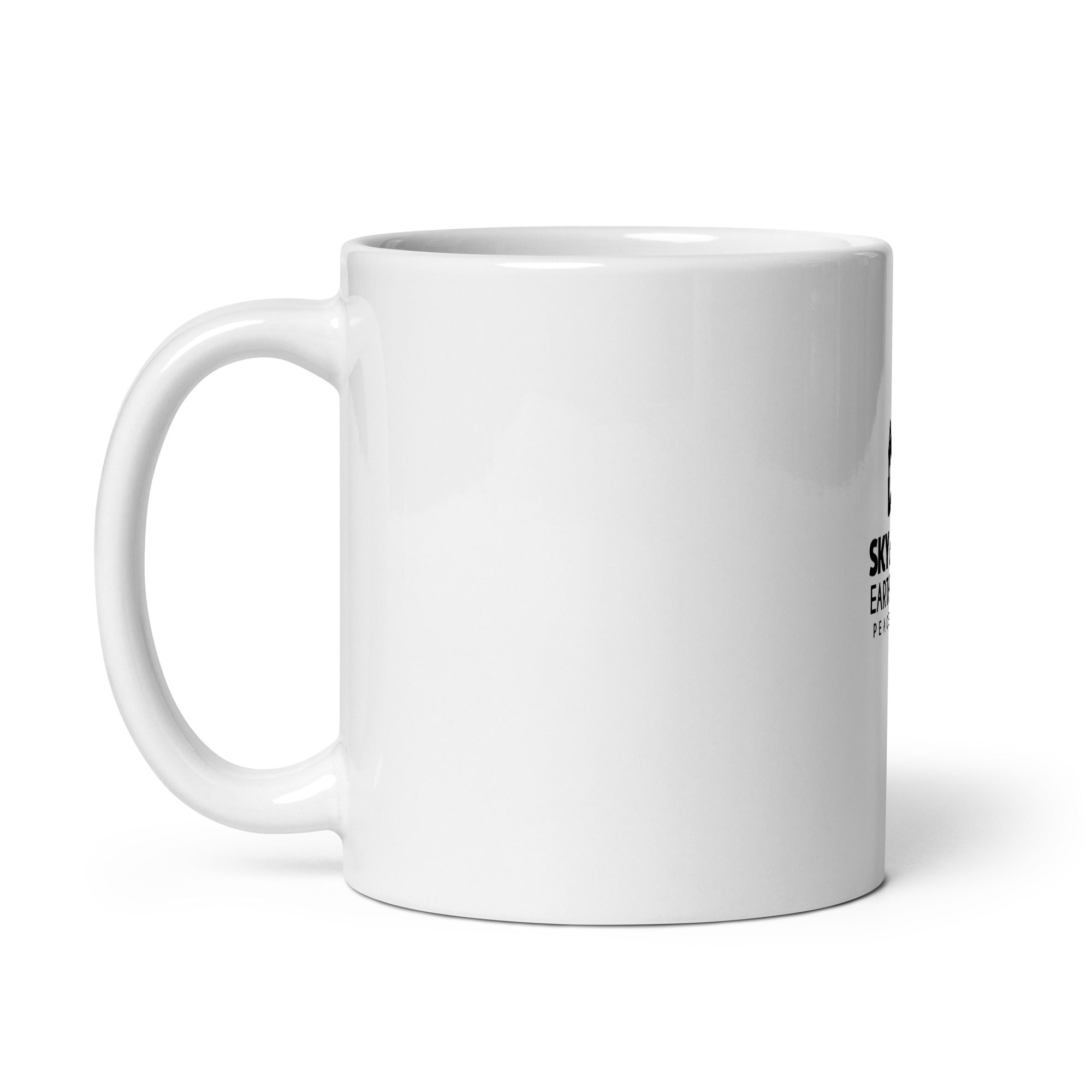 SKY ABOVE EARTH BELOW - White glossy mug