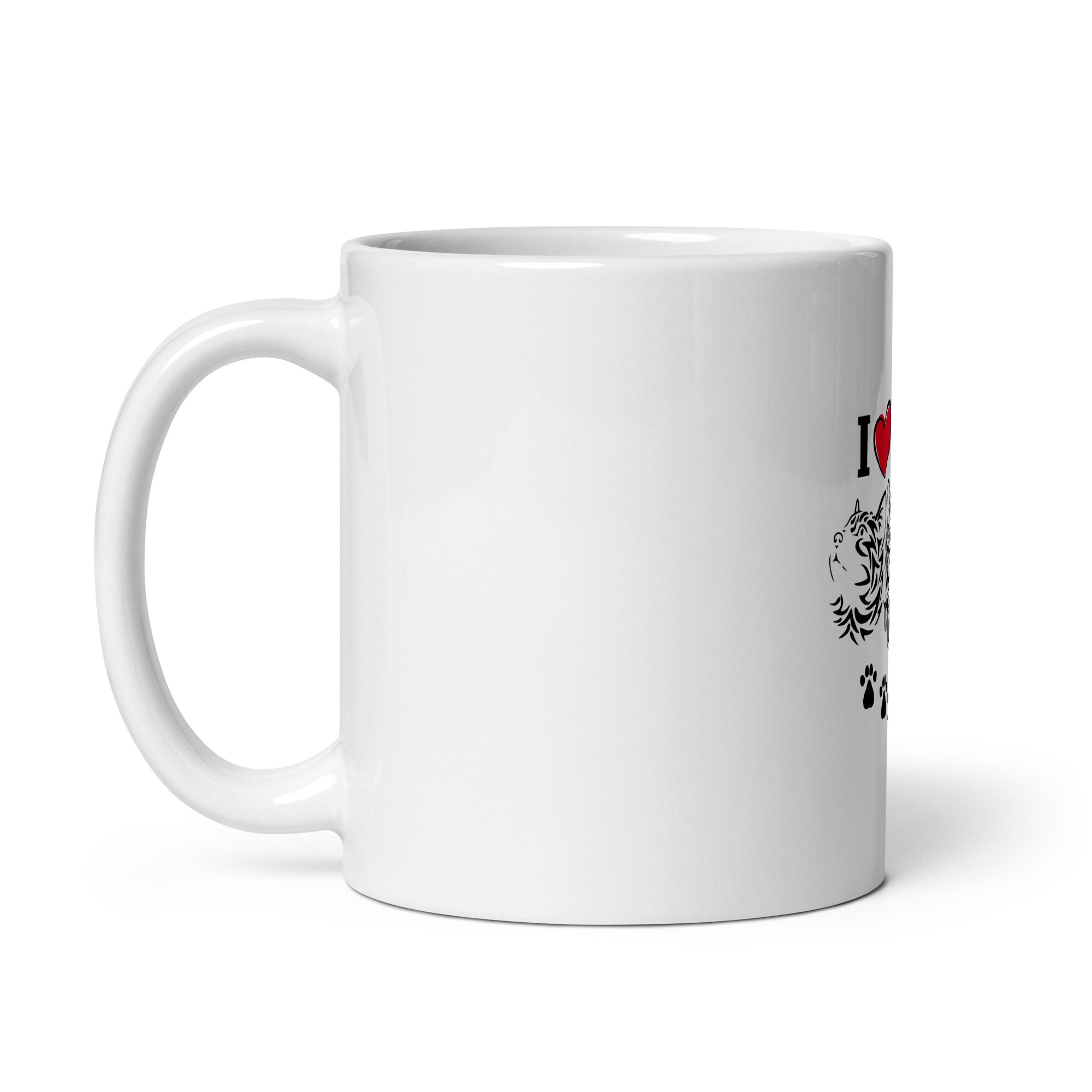 I LOVE CATS - White glossy mug