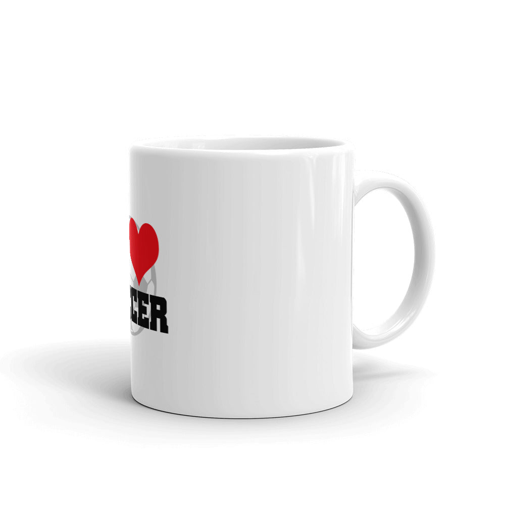 I LOVE SOCCER - White glossy mug