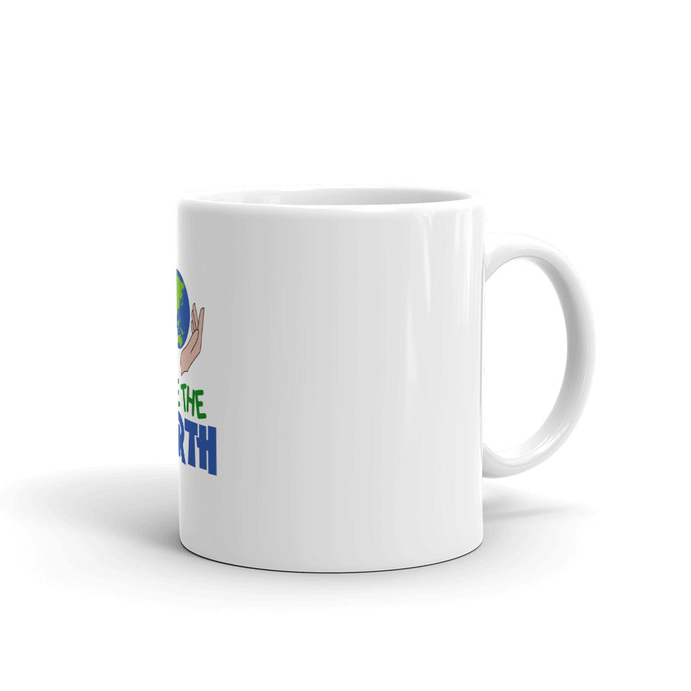 SAVE THE EARTH - White glossy mug