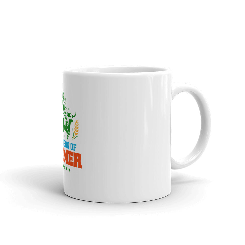 PROUD SON OF FARMER - White glossy mug