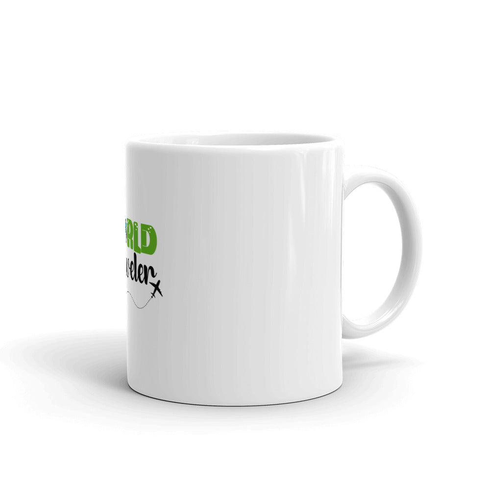 WORLD TRAVELER - White glossy mug