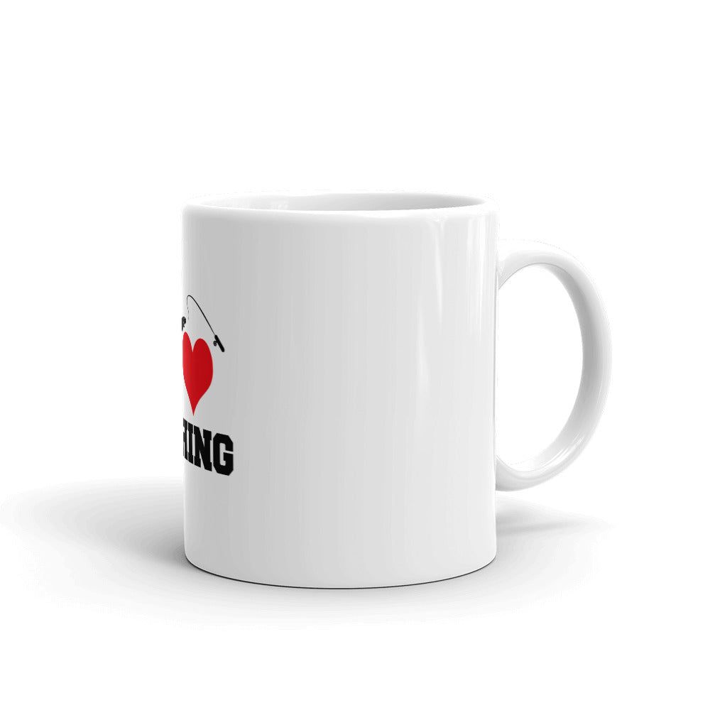 I LOVE FISHING - White glossy mug