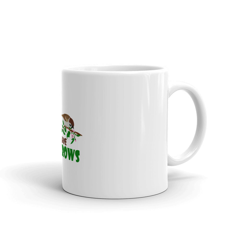 SAVE SPARROWS - White glossy mug