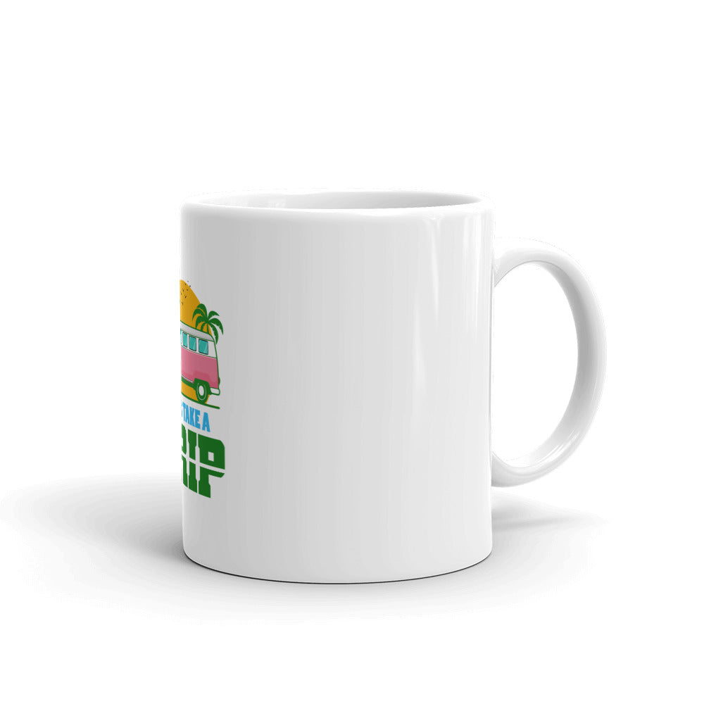 LET'S TAKE A TRIP - White glossy mug