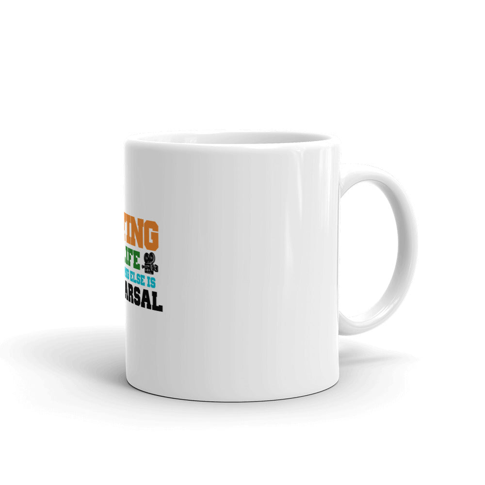 ACTING IS LIFE - White glossy mug