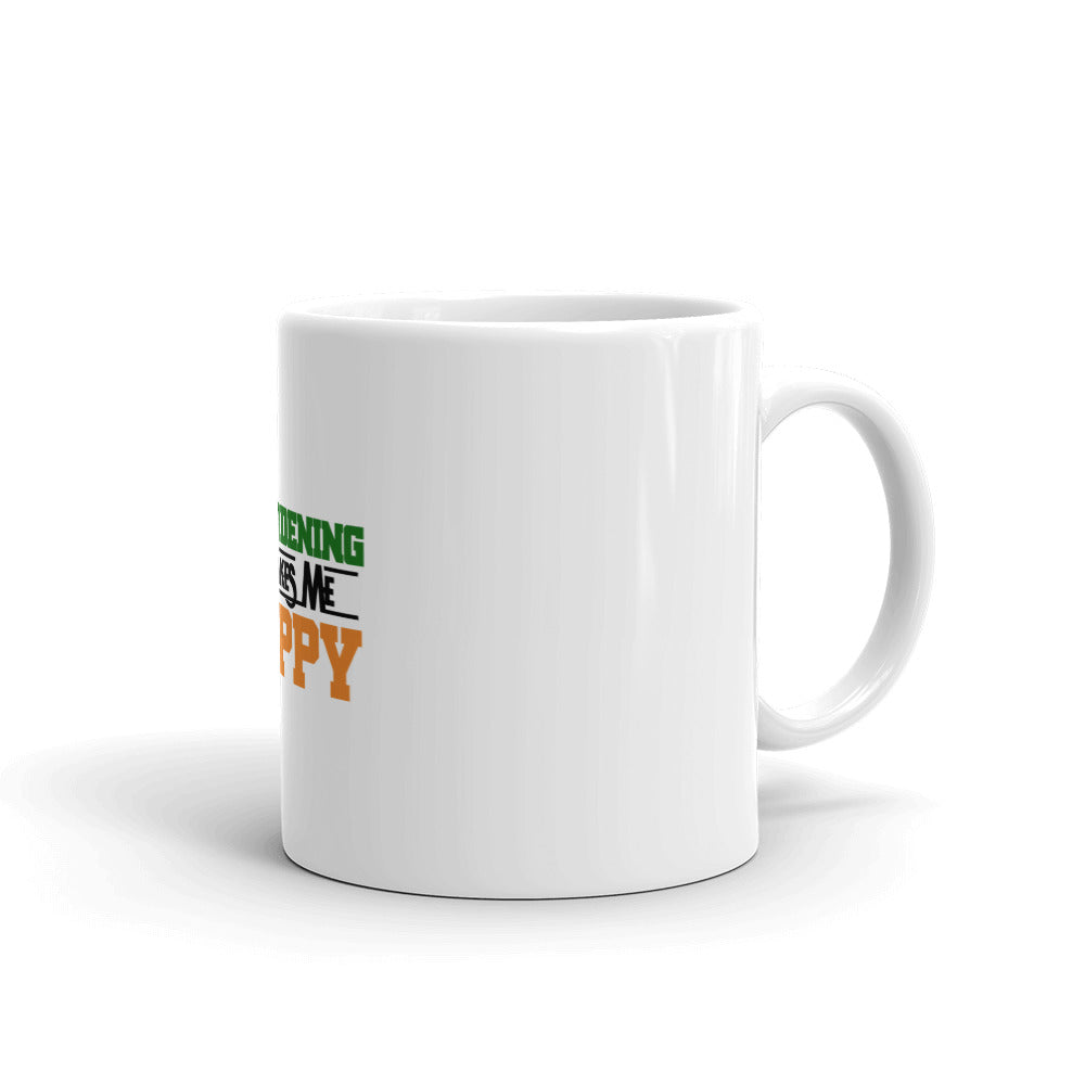 GARDENING MAKES ME HAPPY - White glossy mug