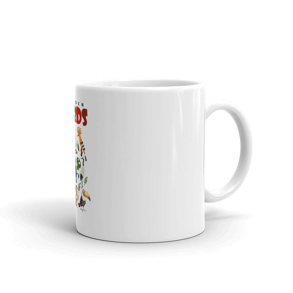 GOLDEN BIRDS - White glossy mug