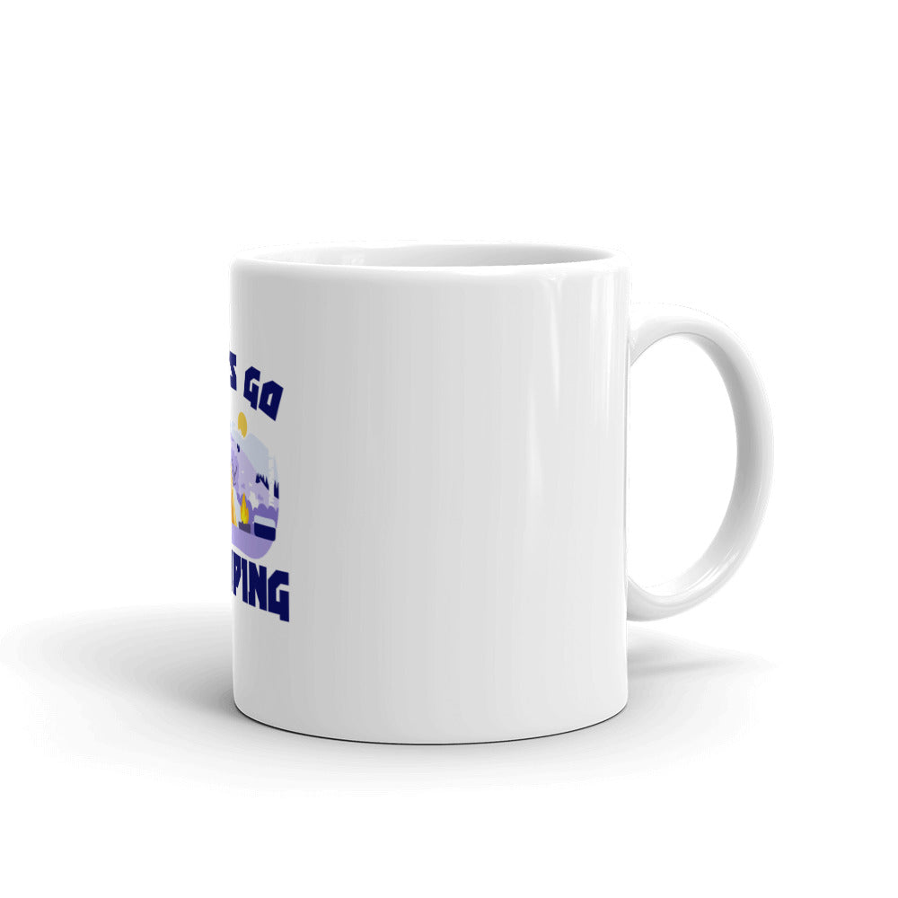 LET'S GO CAMPING - White glossy mug