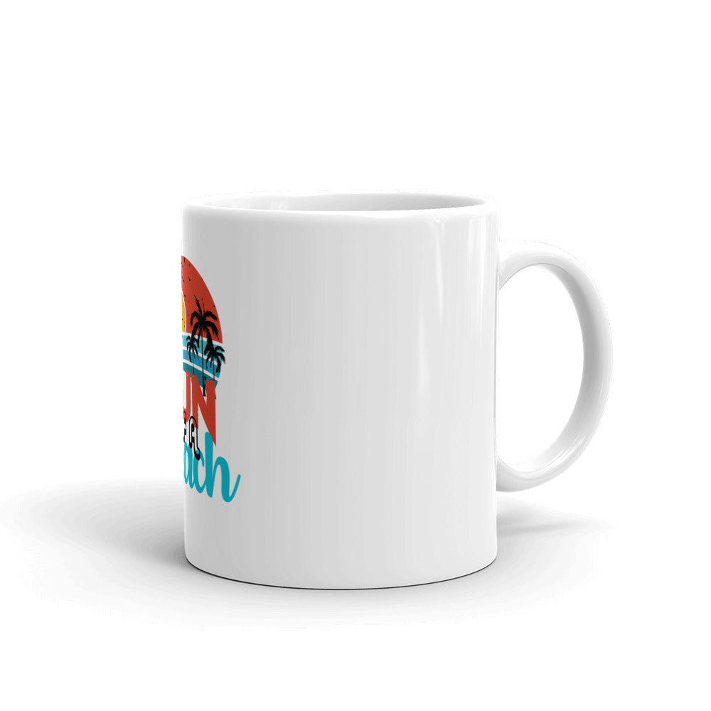 SUN OF A BEACH - White glossy mug