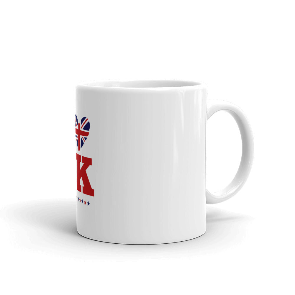 I LOVE UK - White glossy mug