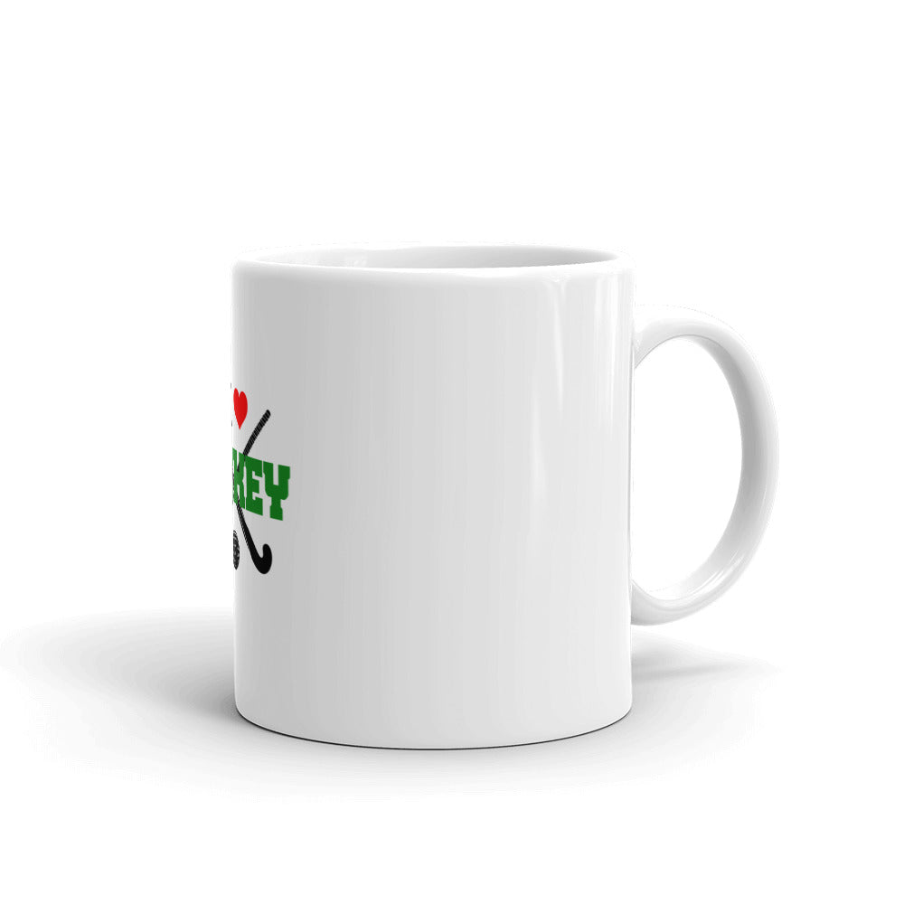 I LOVE HOCKEY - White glossy mug