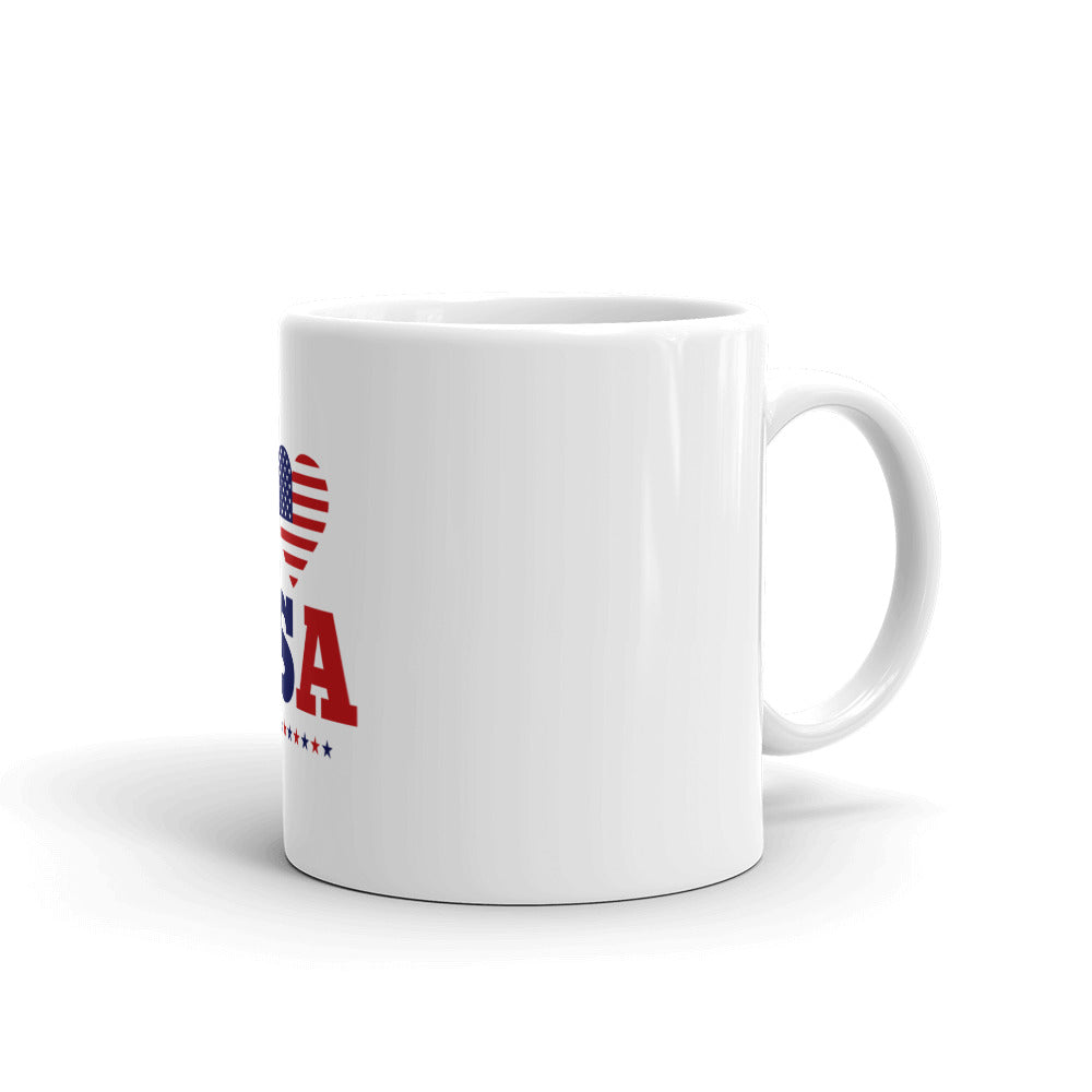 I LOVE USA - White glossy mug