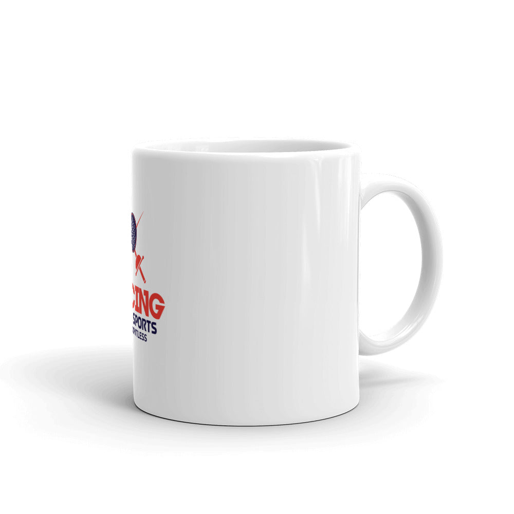 FENCING OTHER SPORTS ARE POINTLESS - White glossy mug