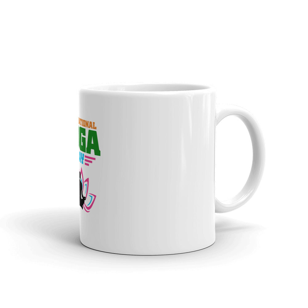 INTERNATIONAL YOGA DAY - White glossy mug