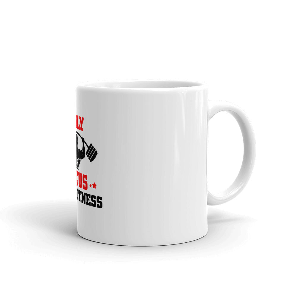 ONLY FOCUS YOUR FITNESS - White glossy mug