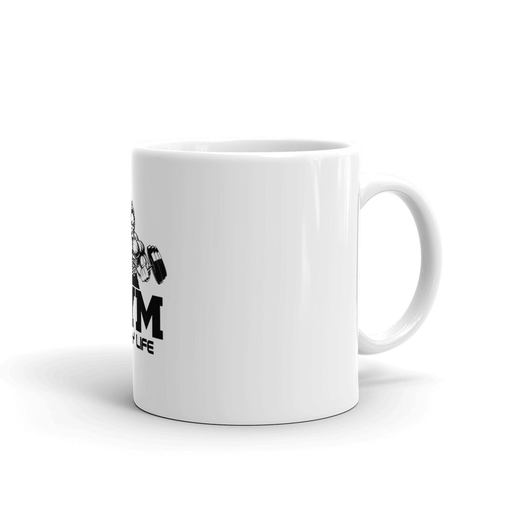GYM IS MY LIFE - White glossy mug