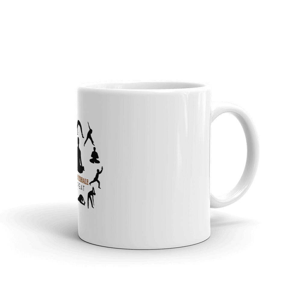 INHALE EXHALE REPEAT - White glossy mug