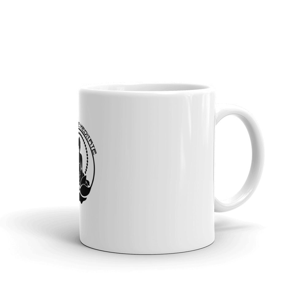 DON'T HATE MEDITATE - White glossy mug