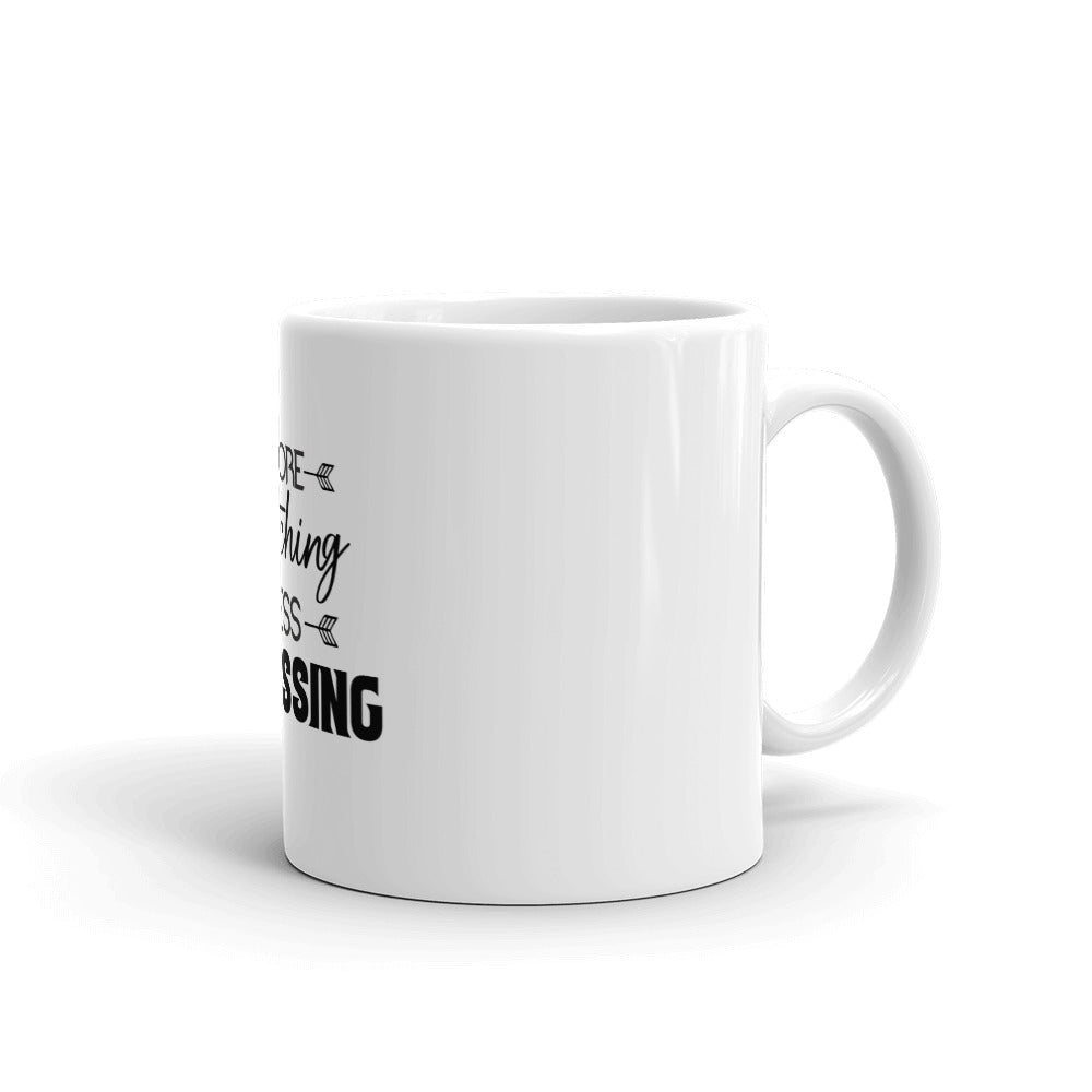 MORE STRETCHING LESS STRESSING - White glossy mug
