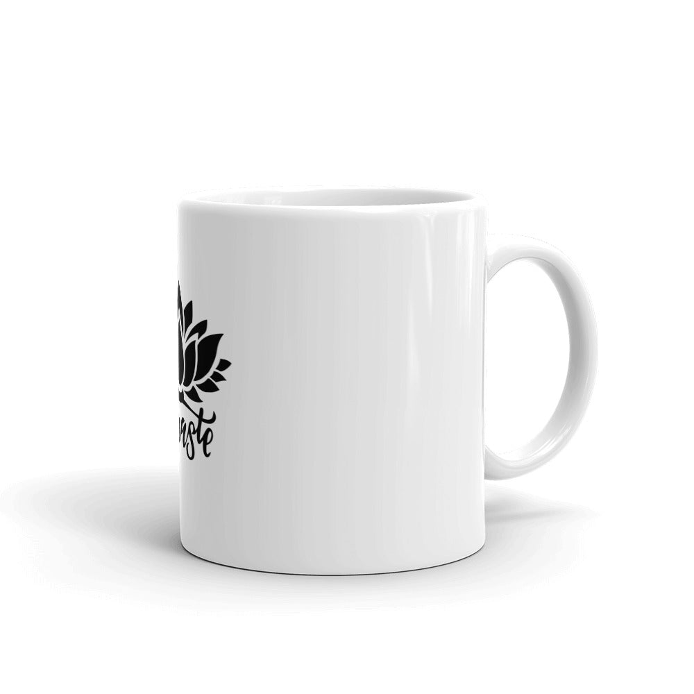 NAMASTE - White glossy mug